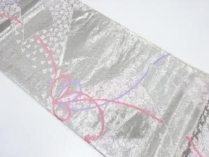 几帳に小花模様織り出し　袋帯